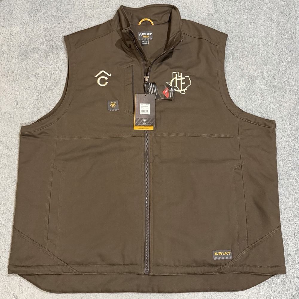 ARIAT REBAR Vest Men's 4XL Wren Sherpa Lining Duracanvas Tough Max Full Zip